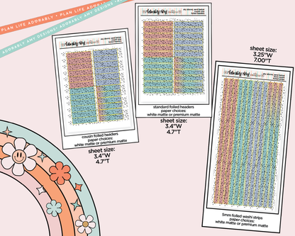 Foiled Sky Above Sand Below Headers or Long Strips Planner Stickers for any Planner or Insert