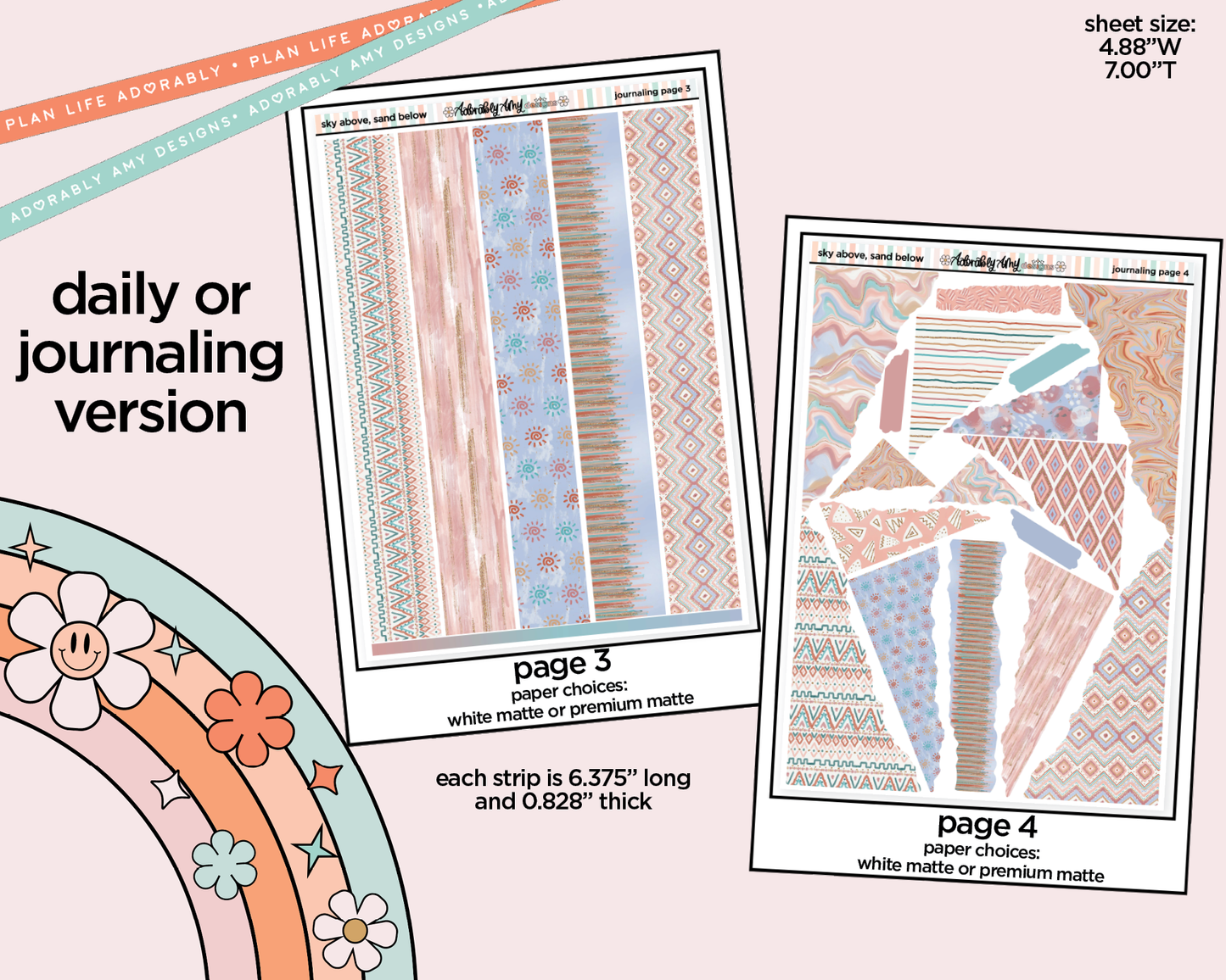 Journaling and Daily Planning Sky Above Sand Below Planner Sticker Kit