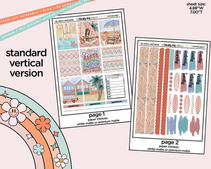 Vertical Sky Above Sand Below Weekly Sticker Kit for Vertical Standard Size Planners or Insert