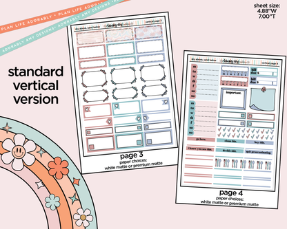 Vertical Sky Above Sand Below Weekly Sticker Kit for Vertical Standard Size Planners or Insert