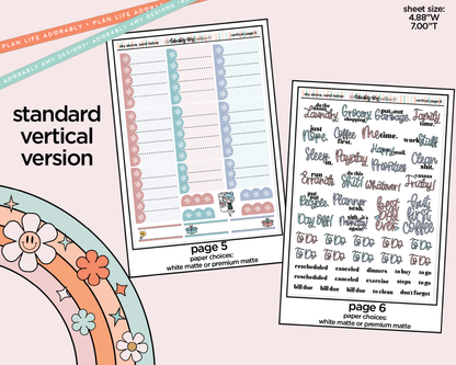 Vertical Sky Above Sand Below Weekly Sticker Kit for Vertical Standard Size Planners or Insert