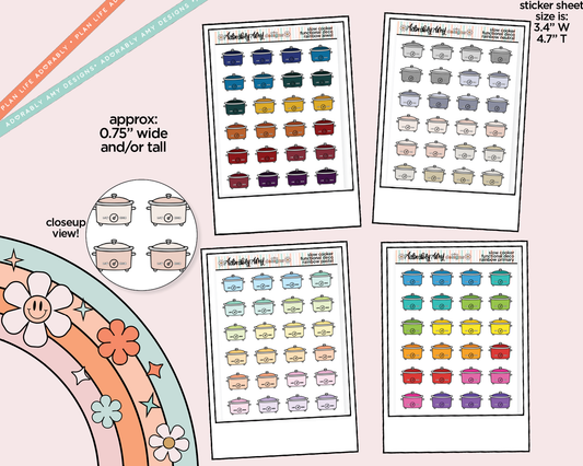 Rainbow Slow Cooker Pot Doodled Icon Stickers