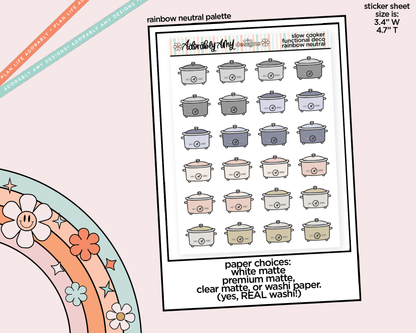 Rainbow Slow Cooker Pot Doodled Icon Stickers