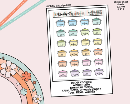 Rainbow Slow Cooker Pot Doodled Icon Stickers