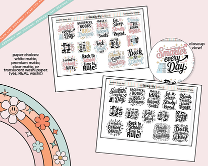 Smarter Every Day Deco Typography Sampler Planner Stickers
