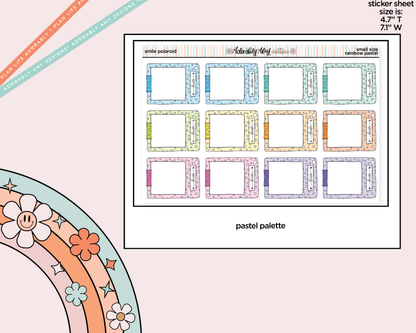 Rainbow Doodle Smile Polaroid Boxes-Frames Small Size Planner Stickers - Adorably Amy Designs