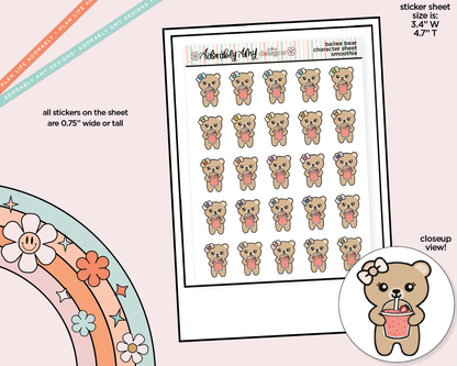Bailee Bear Smoothie Decoration Character Planner Stickers