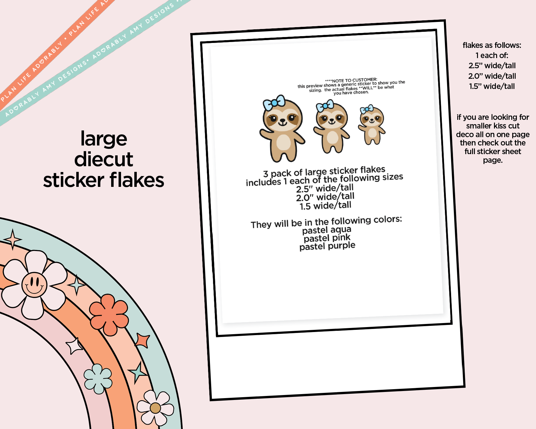 Snoozie Sloth Tote Bag Decoration Character Planner Stickers - Adorably Amy Designs