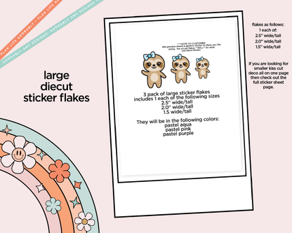 Snoozie Sloth Tote Bag Decoration Character Planner Stickers - Adorably Amy Designs