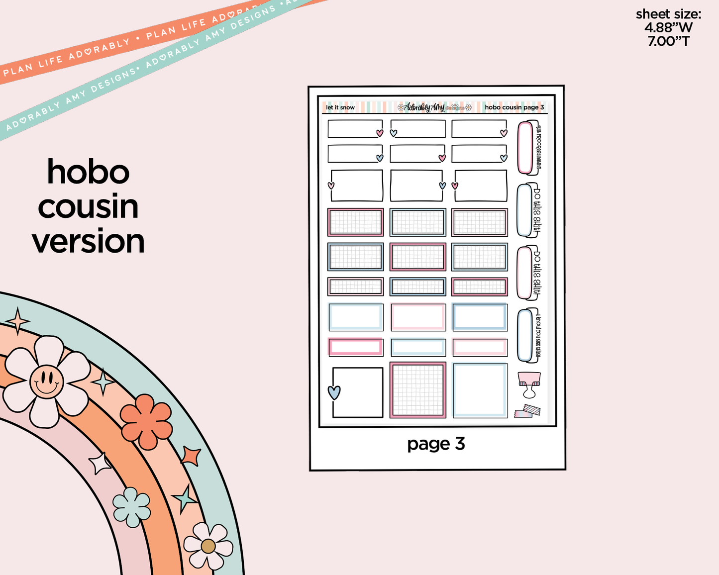 Hobonichi Cousin Weekly Let it Snow Planner Sticker Kit for Hobo Cousin or Similar Planners