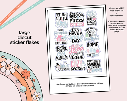 Snowplace Like Home Deco Typography Sampler Planner Stickers - Adorably Amy Designs