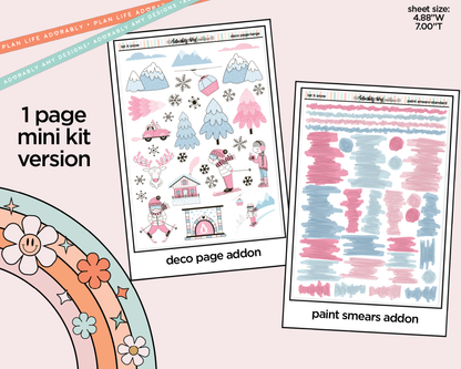 One Page Mini Kit Let it Snow Planner Sticker Kit - Two Sizes Available