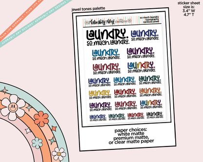 Rainbow or Black Laundry. So.Much.Laundry. Typography Planner Stickers for any Planner or Insert