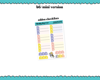 Mini B6 Somebunny Loves You Weekly Planner Sticker Kit sized for ANY Vertical Insert