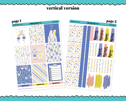 Vertical Somebunny Loves You Planner Sticker Kit for Vertical Standard Size Planners or Inserts