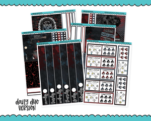 Daily Duo Something Wicked This Way Comes Spooky Halloween Themed Weekly Planner Sticker Kit for Daily Duo Planner