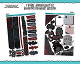 Journaling Kit Something Wicked This Way Comes Spooky Halloween Themed Planner Sticker Kit in White OR Black for Blackout Planners