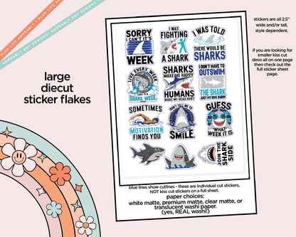 Sorry I Can't, It's Shark Week Summer Deco Typography Sampler Planner Stickers