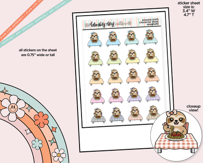 Snoozie Sloth Spaghetti Decoration Character Planner Stickers