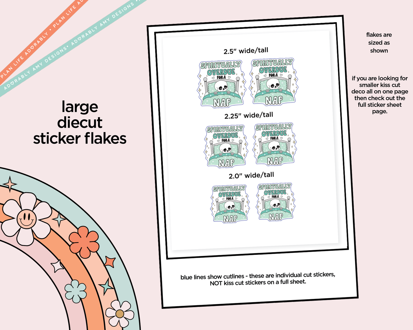 Spiritually Overdue for a Nap Typography Sampler Planner Stickers