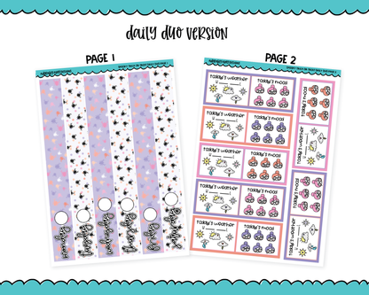 Daily Duo Spooky Trick or Treat Pastel Halloween Themed Weekly Planner Sticker Kit for Daily Duo Planner