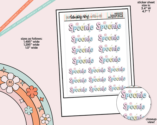 Spoonie Typography Sampler Planner Stickers - Adorably Amy Designs