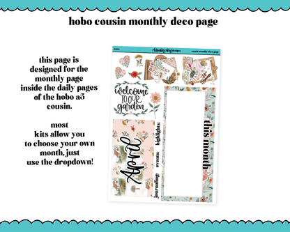 Hobonichi Cousin Monthly Pick Your Month Spring Garden Planner Sticker Kit for Hobo Cousin or Similar Planners