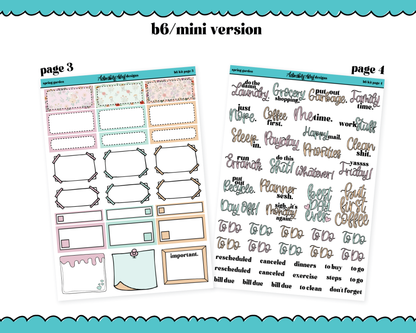 Mini B6 Spring Garden Weekly Planner Sticker Kit sized for ANY Vertical Insert