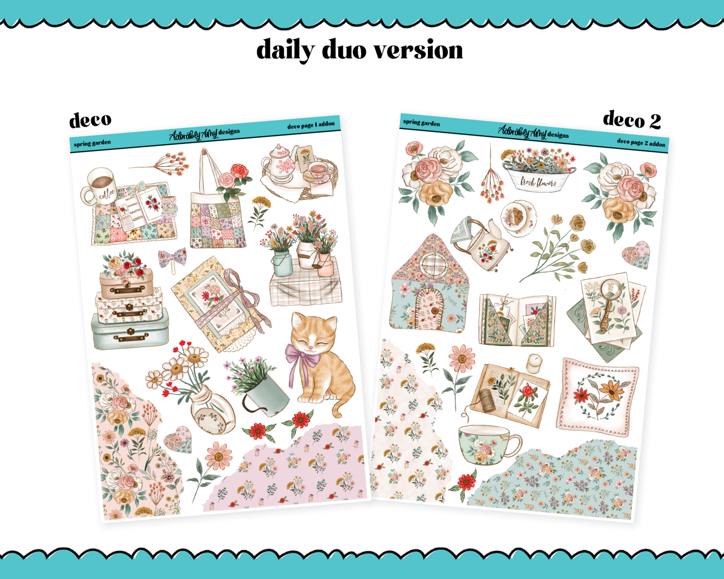 Daily Duo Spring Garden Weekly Planner Sticker Kit for Daily Duo Planner