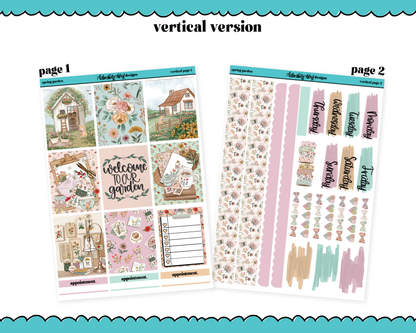 Vertical Spring Garden Planner Sticker Kit for Vertical Standard Size Planners or Inserts