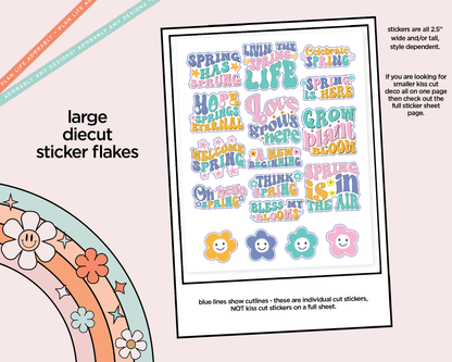 Spring Has Sprung Deco Typography Sampler Planner Stickers