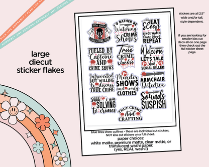 Just a Woman Who Can Stage a Crime Scene Deco Typography Sampler Planner Stickers