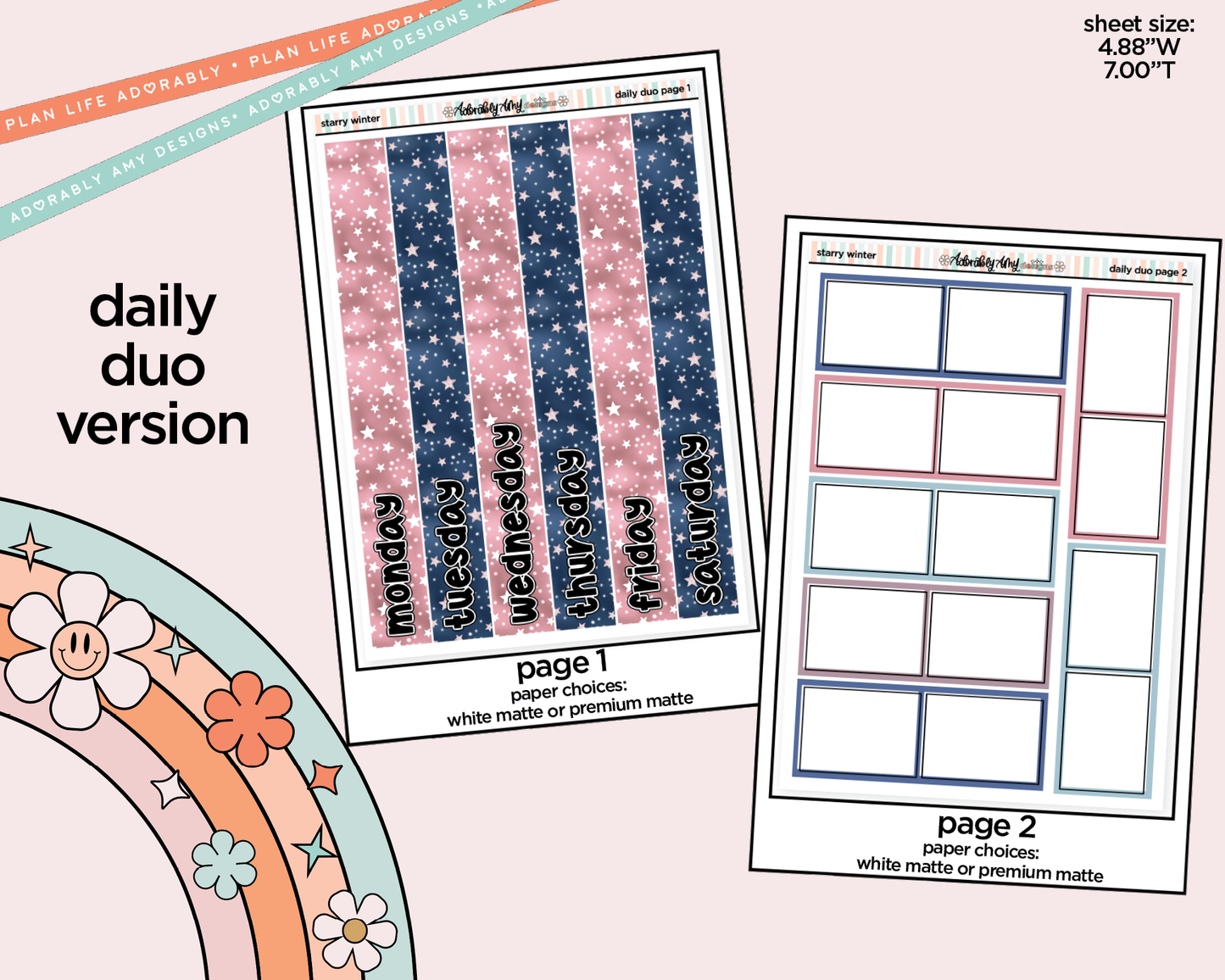 Daily Duo Starry Winter Weekly Planner Sticker Kit for Daily Duo Planner