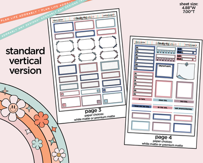 Vertical Starry Winter Weekly Sticker Kit for Vertical Standard Size Planners or Insert