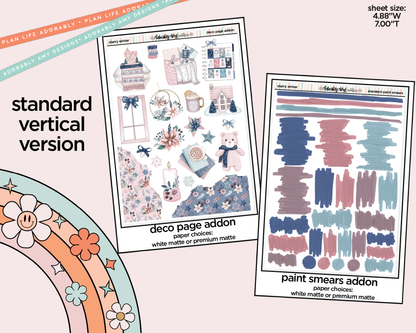 Vertical Starry Winter Weekly Sticker Kit for Vertical Standard Size Planners or Insert