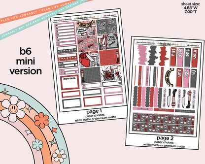 Mini B6 Stay at Home Detective Planner Sticker Kit sized for ANY Vertical Insert