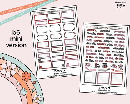 Mini B6 Stay at Home Detective Planner Sticker Kit sized for ANY Vertical Insert