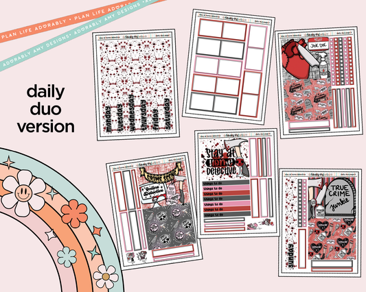 Daily Duo Stay at Home Detective Weekly Planner Sticker Kit for Daily Duo Planner