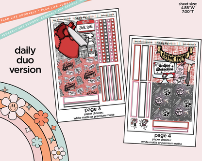 Daily Duo Stay at Home Detective Weekly Planner Sticker Kit for Daily Duo Planner