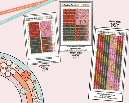 Foiled Stay at Home Detective Headers or Long Strips Planner Stickers
