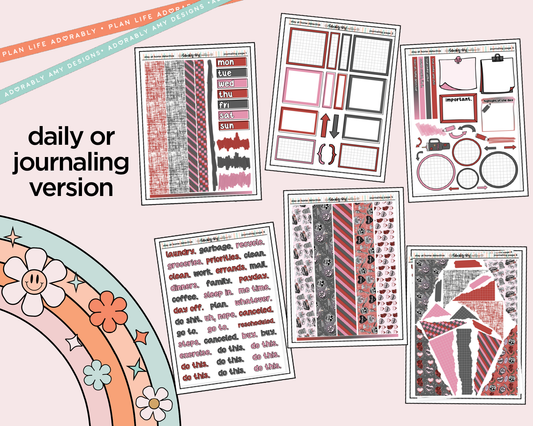 Journaling and Daily Planning Stay at Home Detective in My Hand Planner Sticker Kit
