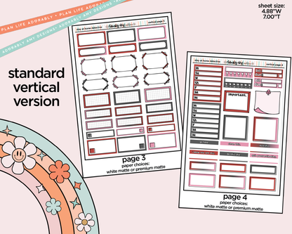 Vertical Stay at Home Detective Weekly Sticker Kit for Vertical Standard Size Planners or Insert