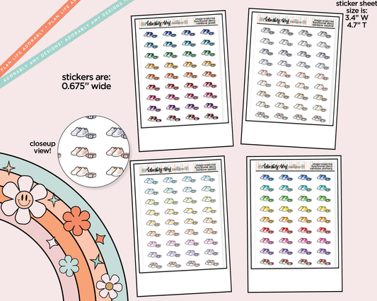 Rainbow Steps - Exercise Doodled Icon Stickers - Adorably Amy Designs