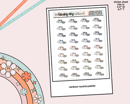Rainbow Steps - Exercise Doodled Icon Stickers - Adorably Amy Designs