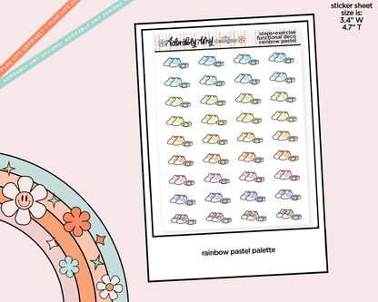 Rainbow Steps - Exercise Doodled Icon Stickers - Adorably Amy Designs