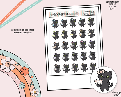 Toothless Cat Sticker Sheets Decoration Character Planner Stickers - Adorably Amy Designs