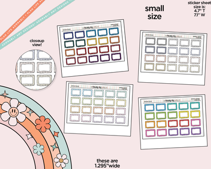 Rainbow Stitched Boxes Small Planner Stickers for Hobo Cousin or any Planner or Insert