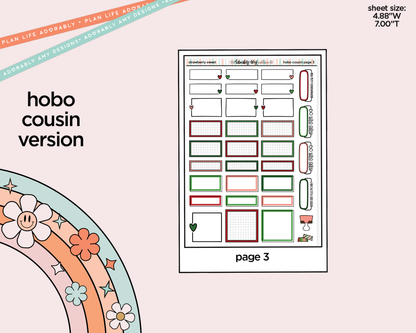 Hobonichi Cousin Weekly Strawberry Sweet Planner Sticker Kit for Hobo Cousin or Similar Planners - Adorably Amy Designs