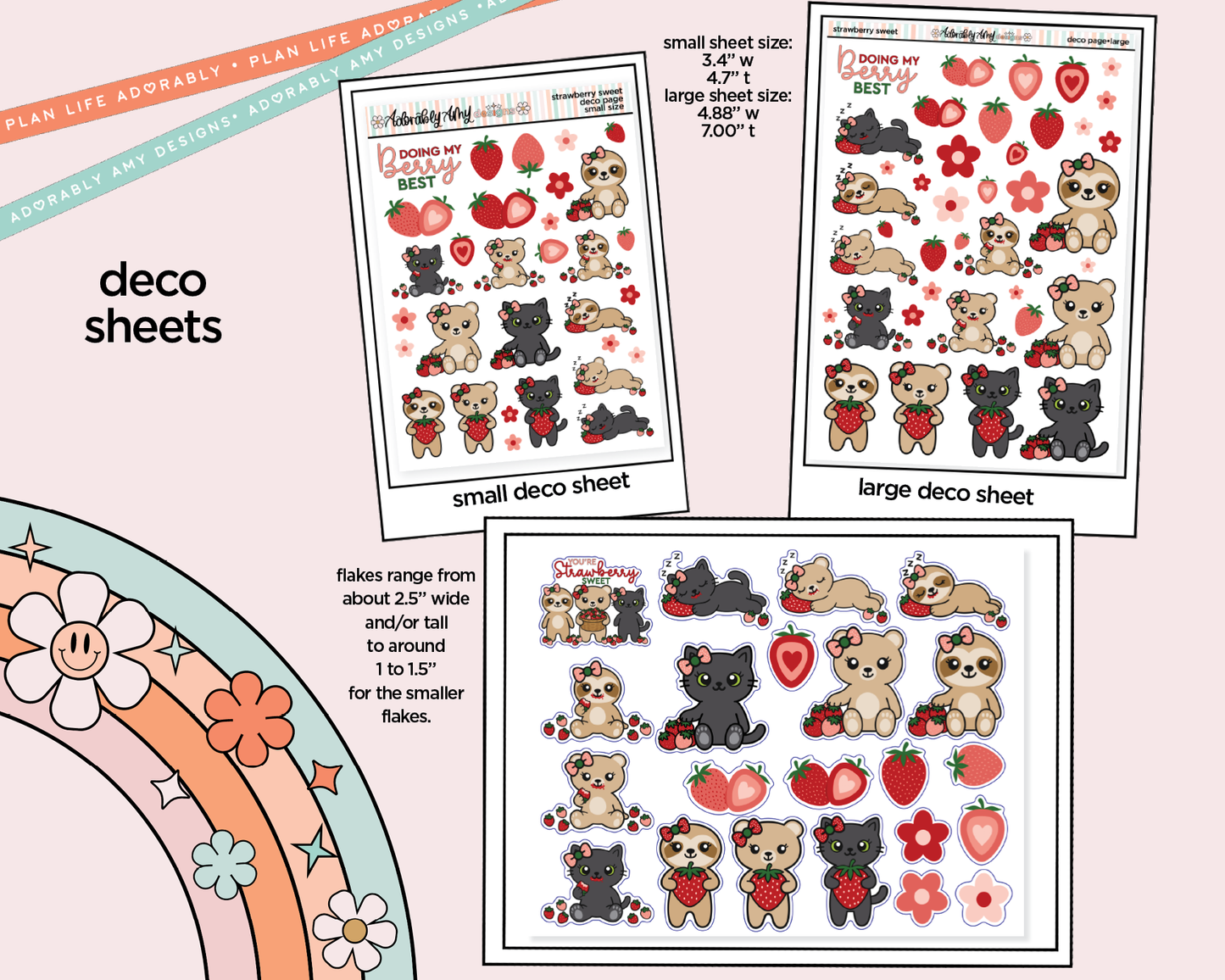 Strawberry Sweet Weekly Kit Deco Pages - All Sizes - Adorably Amy Designs