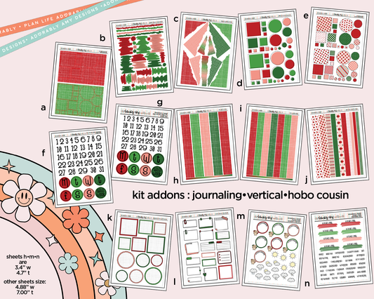 Strawberry Sweet Weekly Kit Addons - All Sizes - Strips, Smears and More! - Adorably Amy Designs
